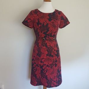 Adrianna Papell Floral Cap Sleeve Dress